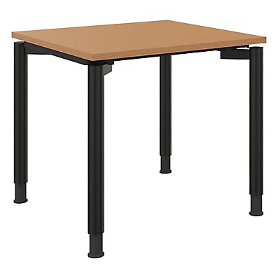 Schreibtisch mit 4-Fußgestell - höhenverstellbar 680 – 820 mm, Breite 800 mm, Buche